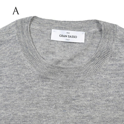 26SS GRAN SASSO リネン100% サマーニットTシャツ A.グレー 48 | GUARDAROBA MILANO OFFICIAL STORE