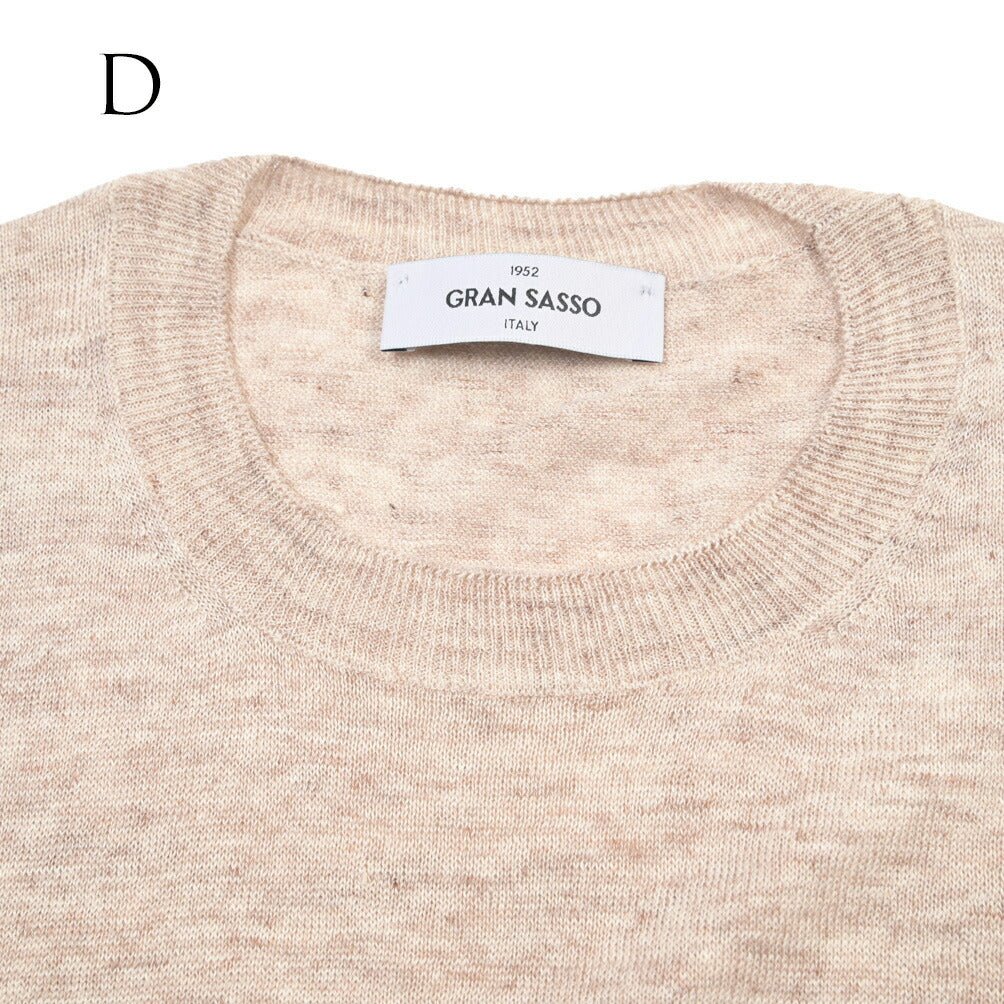 26SS GRAN SASSO リネン100% サマーニットTシャツ A.グレー 48 | GUARDAROBA MILANO OFFICIAL STORE