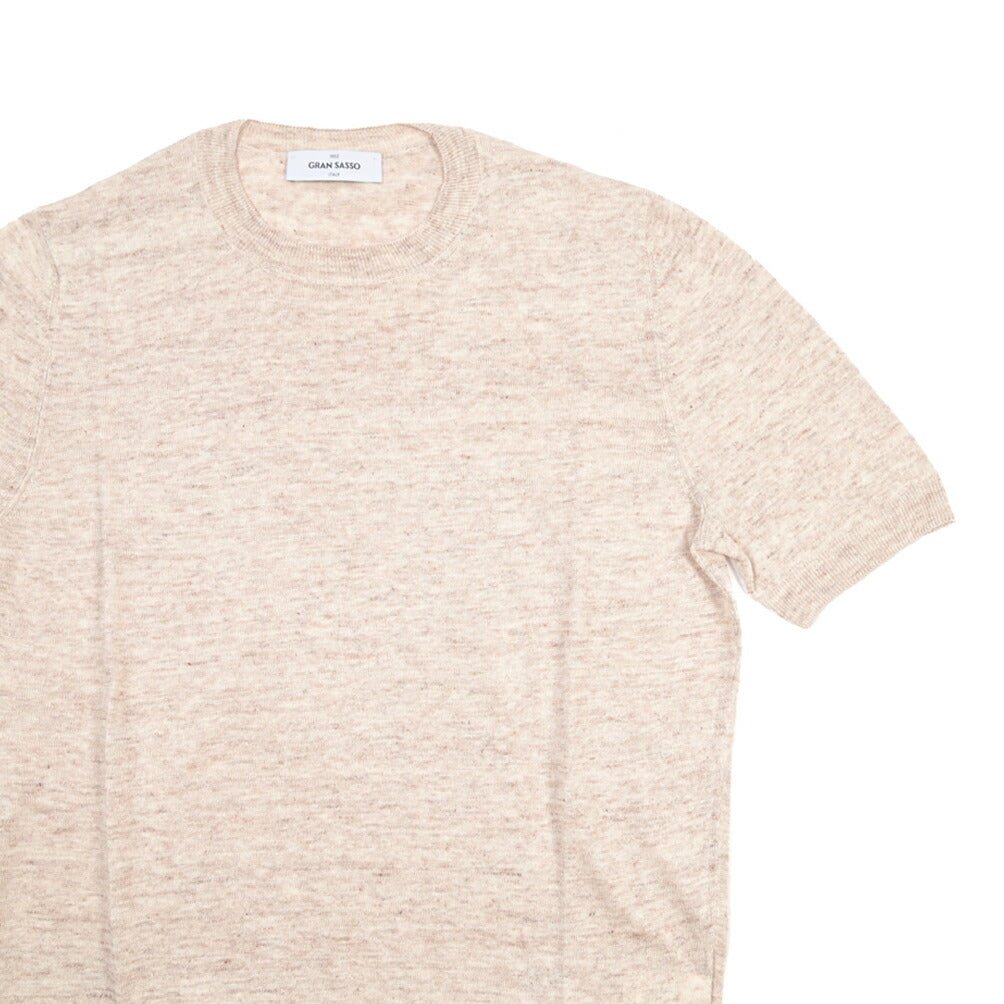 26SS GRAN SASSO リネン100% サマーニットTシャツ A.グレー 48 | GUARDAROBA MILANO OFFICIAL STORE