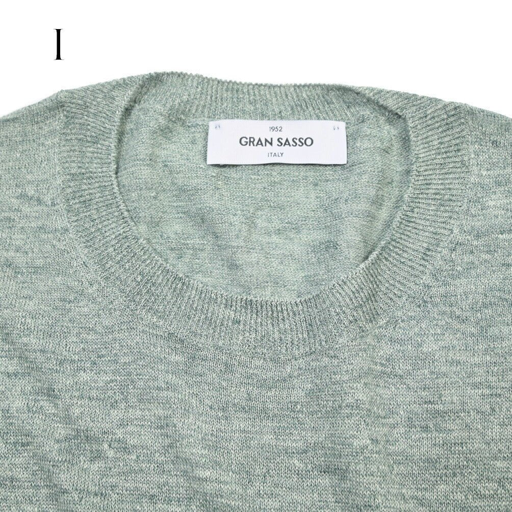 26SS GRAN SASSO リネン100% サマーニットTシャツ A.グレー 48 | GUARDAROBA MILANO OFFICIAL STORE
