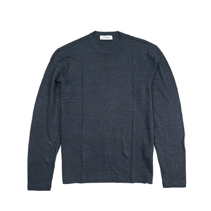 26SS GRAN SASSO リネン100% 長袖ニットTシャツ ネイビー 48 | GUARDAROBA MILANO OFFICIAL STORE
