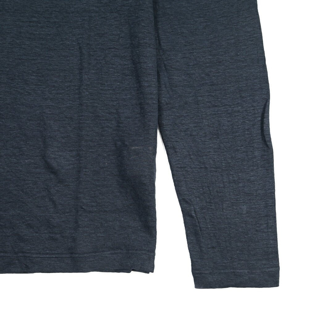 26SS GRAN SASSO リネン100% 長袖ニットTシャツ ネイビー 48 | GUARDAROBA MILANO OFFICIAL STORE