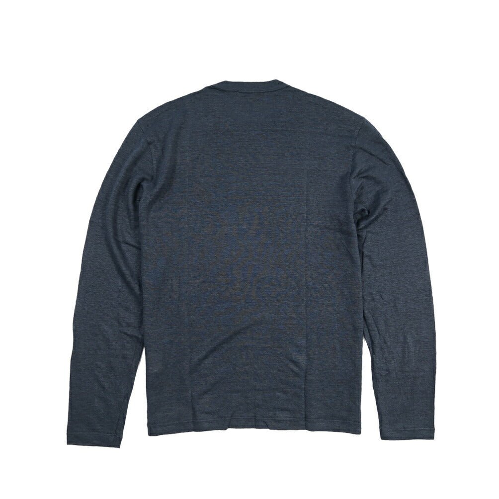 26SS GRAN SASSO リネン100% 長袖ニットTシャツ ネイビー 48 | GUARDAROBA MILANO OFFICIAL STORE