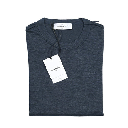 26SS GRAN SASSO リネン100% 長袖ニットTシャツ ネイビー 46 | GUARDAROBA MILANO OFFICIAL STORE