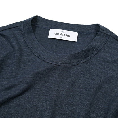 26SS GRAN SASSO リネン100% 長袖ニットTシャツ ネイビー 46 | GUARDAROBA MILANO OFFICIAL STORE