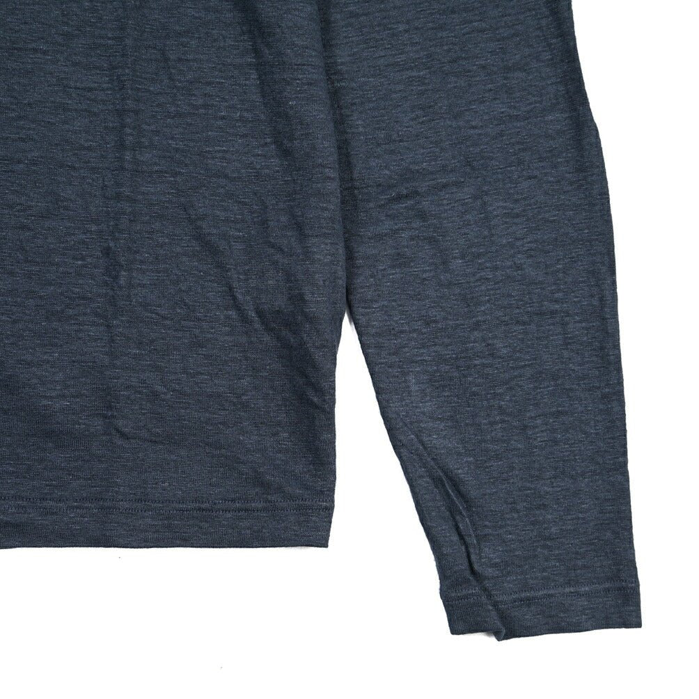 26SS GRAN SASSO リネン100% 長袖ニットTシャツ ネイビー 46 | GUARDAROBA MILANO OFFICIAL STORE