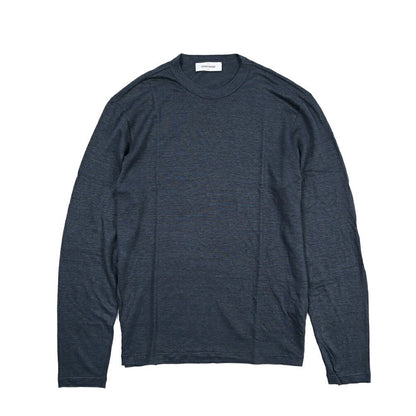 26SS GRAN SASSO リネン100% 長袖ニットTシャツ ネイビー 46 | GUARDAROBA MILANO OFFICIAL STORE