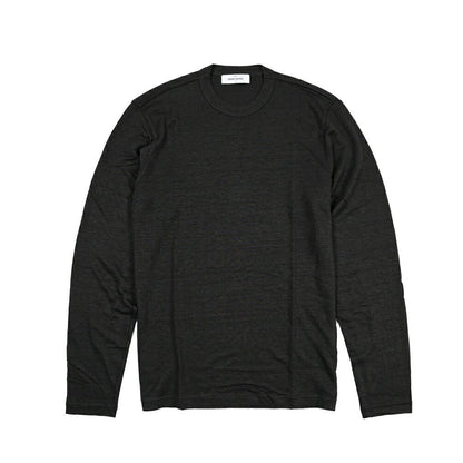 26SS GRAN SASSO リネン100% 長袖ニットTシャツ ブラック 46 | GUARDAROBA MILANO OFFICIAL STORE
