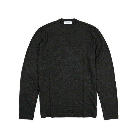 26SS GRAN SASSO リネン100% 長袖ニットTシャツ ブラック 46 | GUARDAROBA MILANO OFFICIAL STORE