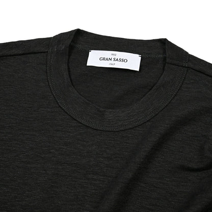 26SS GRAN SASSO リネン100% 長袖ニットTシャツ ブラック 46 | GUARDAROBA MILANO OFFICIAL STORE