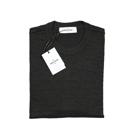 26SS GRAN SASSO リネン100% 長袖ニットTシャツ ブラック 46 | GUARDAROBA MILANO OFFICIAL STORE