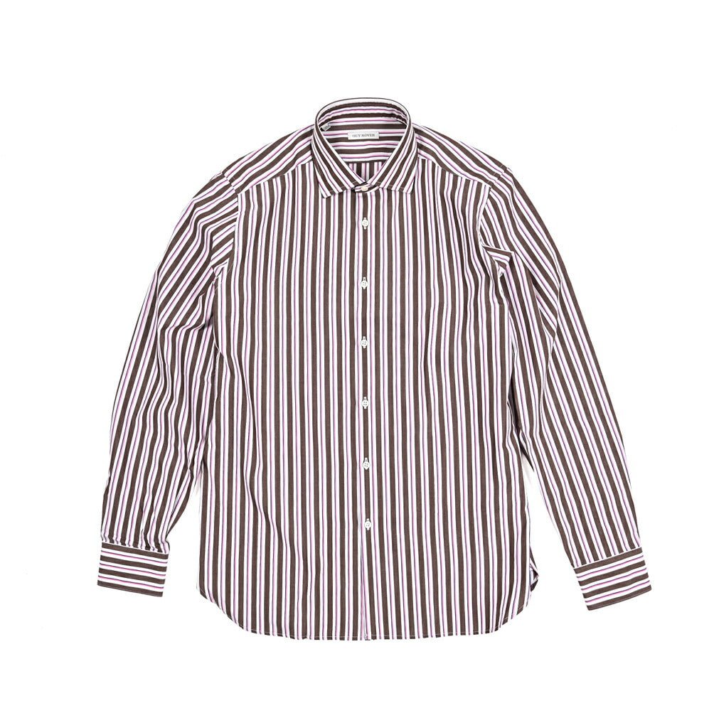 26SS GUY ROVER コットン100% ストライプ柄ワイドカラーシャツ｜429638-40｜GUARDAROBA MILANO OFFICIAL STORE