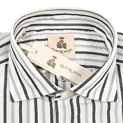 26SS GUY ROVER リネン混コットン ストライプ柄ワイドカラーシャツ｜429641-40｜GUARDAROBA MILANO OFFICIAL STORE
