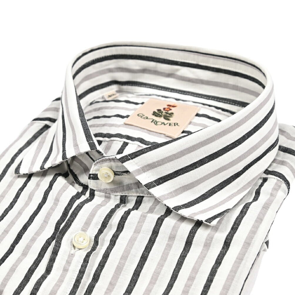 26SS GUY ROVER リネン混コットン ストライプ柄ワイドカラーシャツ｜429641-40｜GUARDAROBA MILANO OFFICIAL STORE