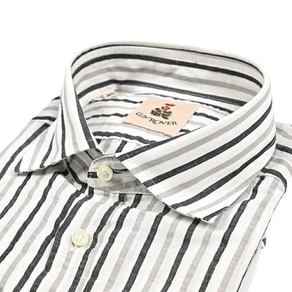 26SS GUY ROVER リネン混コットン ストライプ柄ワイドカラーシャツ｜429641-40｜GUARDAROBA MILANO OFFICIAL STORE