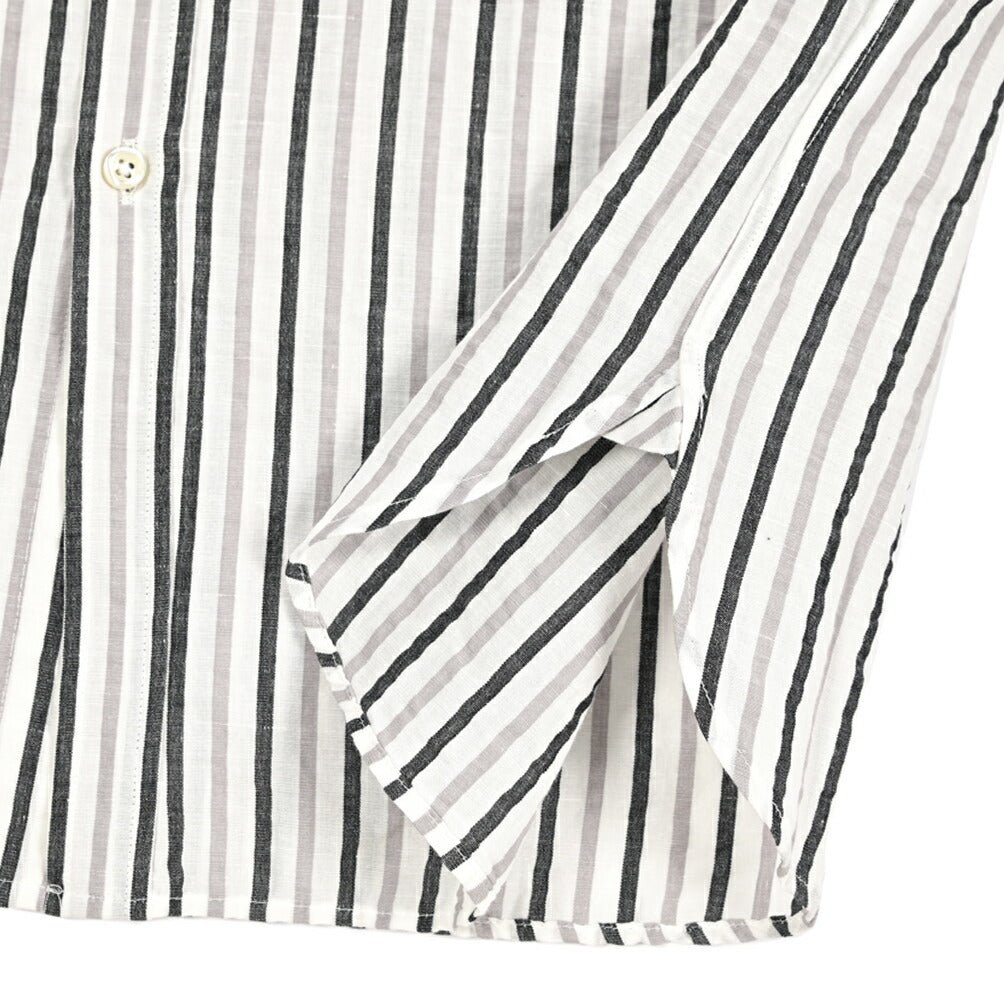 26SS GUY ROVER リネン混コットン ストライプ柄ワイドカラーシャツ｜429641-40｜GUARDAROBA MILANO OFFICIAL STORE