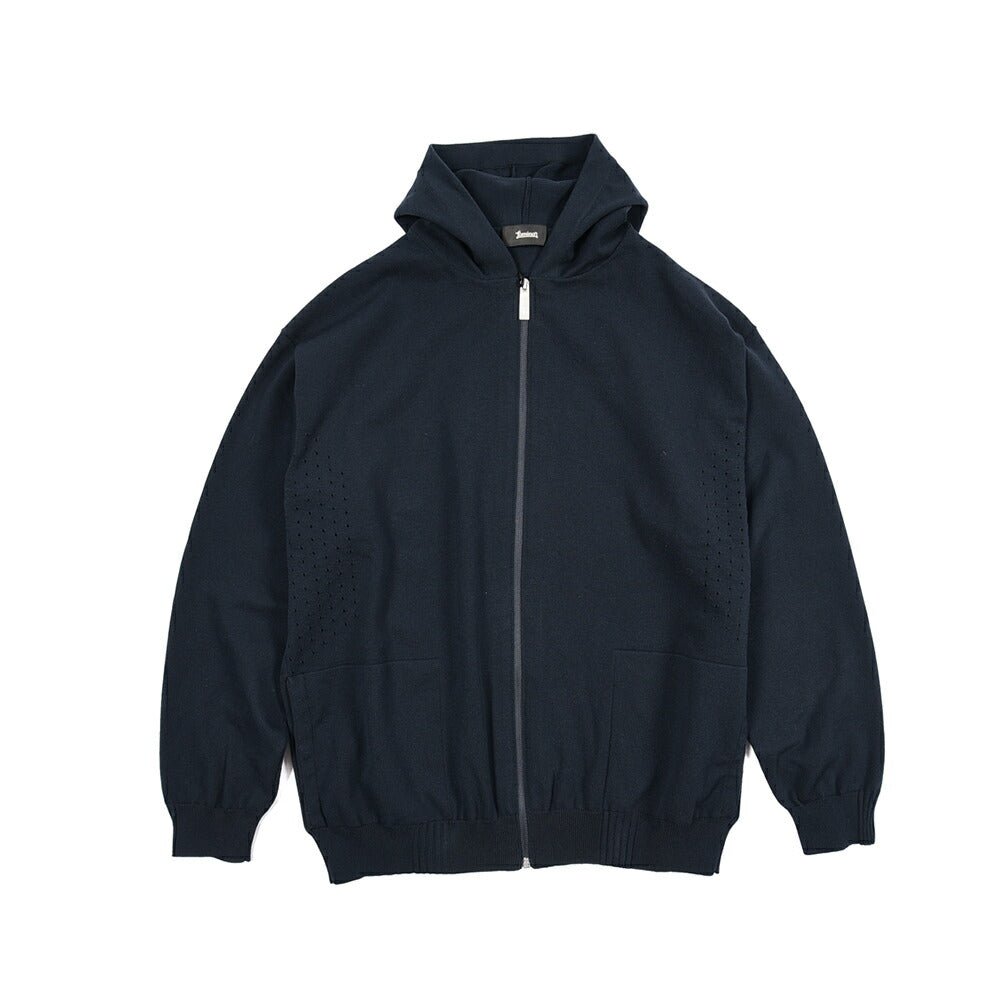 26SS HERNO "Laminar" コットンニット ジップパーカー ネイビー XS | GUARDAROBA MILANO OFFICIAL STORE