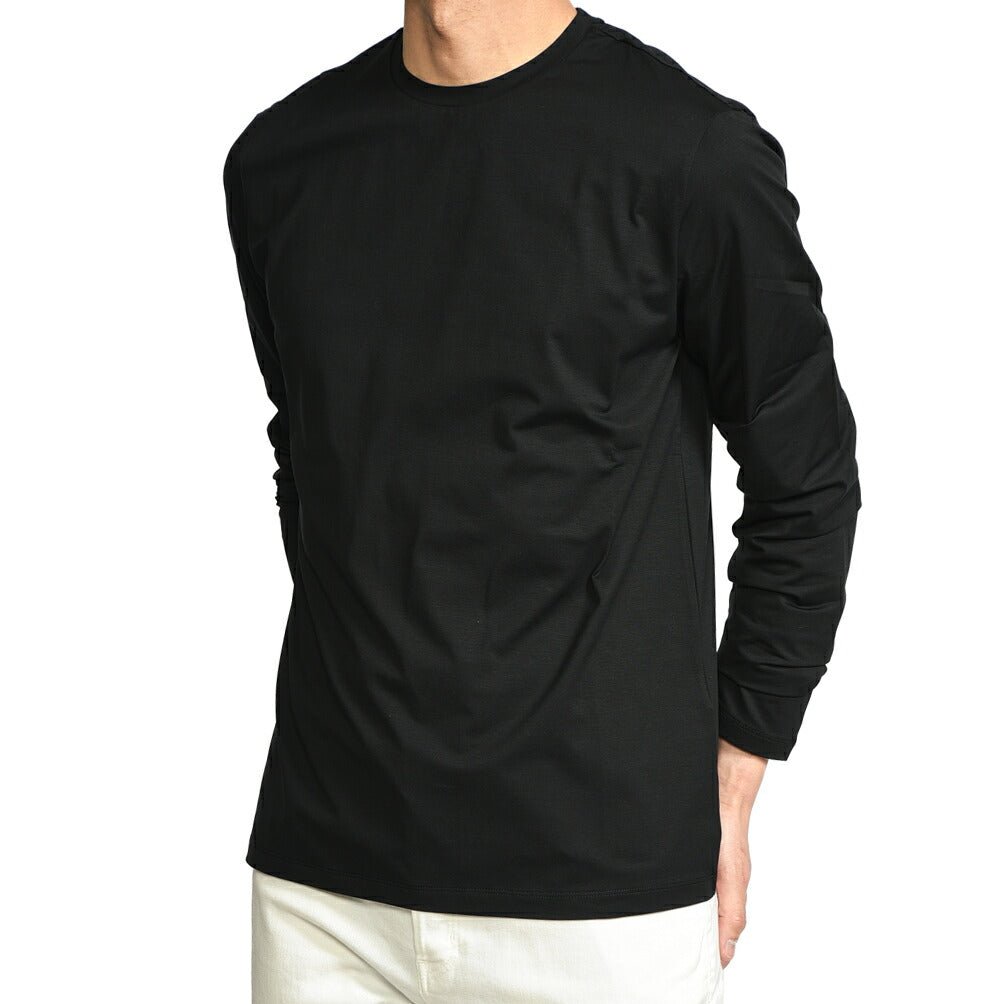 26SS HERNO ストレッチコットン 長袖Tシャツ ブラック S | GUARDAROBA MILANO OFFICIAL STORE