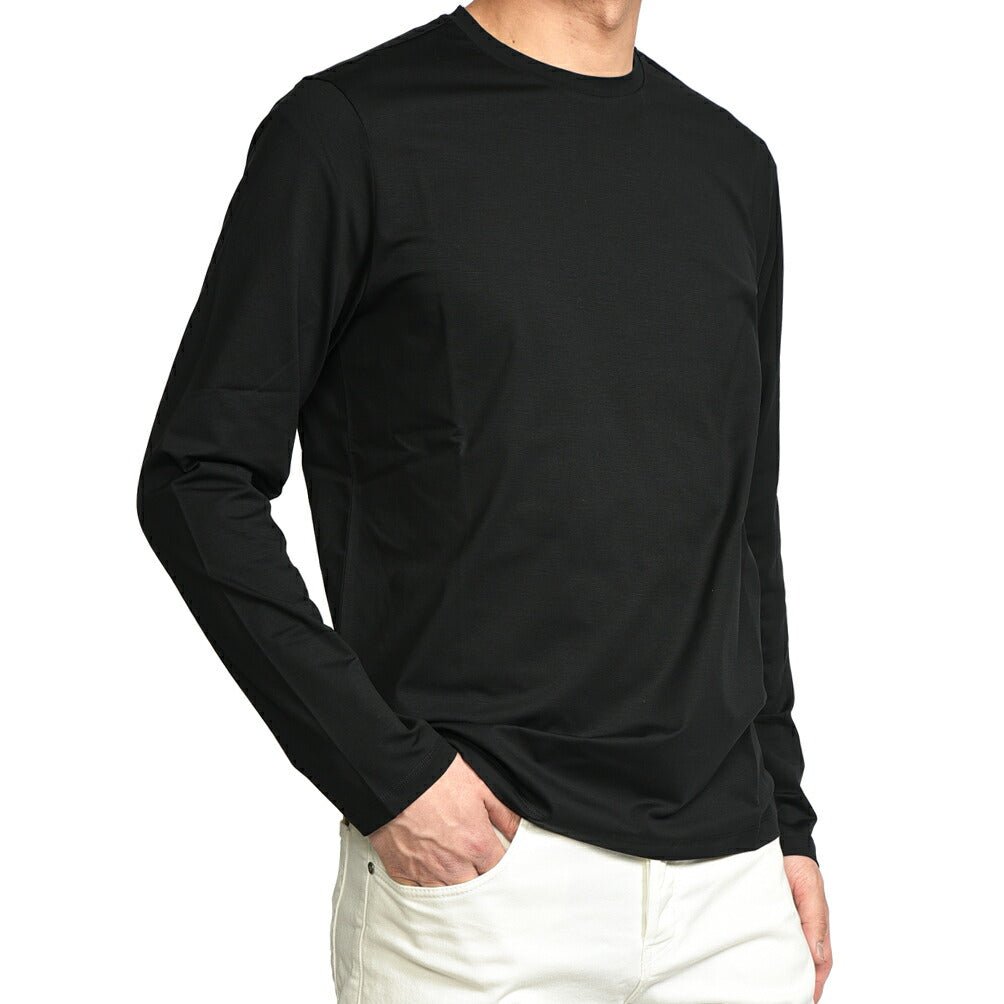 26SS HERNO ストレッチコットン 長袖Tシャツ ブラック S | GUARDAROBA MILANO OFFICIAL STORE