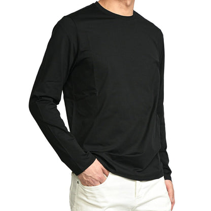 26SS HERNO ストレッチコットン 長袖Tシャツ ブラック S | GUARDAROBA MILANO OFFICIAL STORE