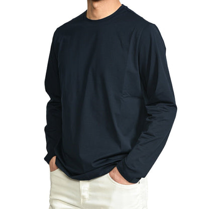 26SS HERNO ストレッチコットン 長袖Tシャツ ネイビー S | GUARDAROBA MILANO OFFICIAL STORE