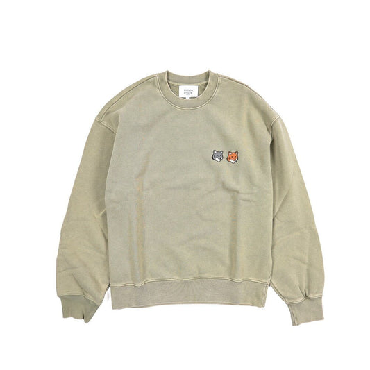 26SS MAISON KITSUNE オーガニックコットン100% スウェットシャツ / コンフォートフィット グリーン(FADED LAUREL GREEN) XS | GUARDAROBA MILANO OFFICIAL STORE
