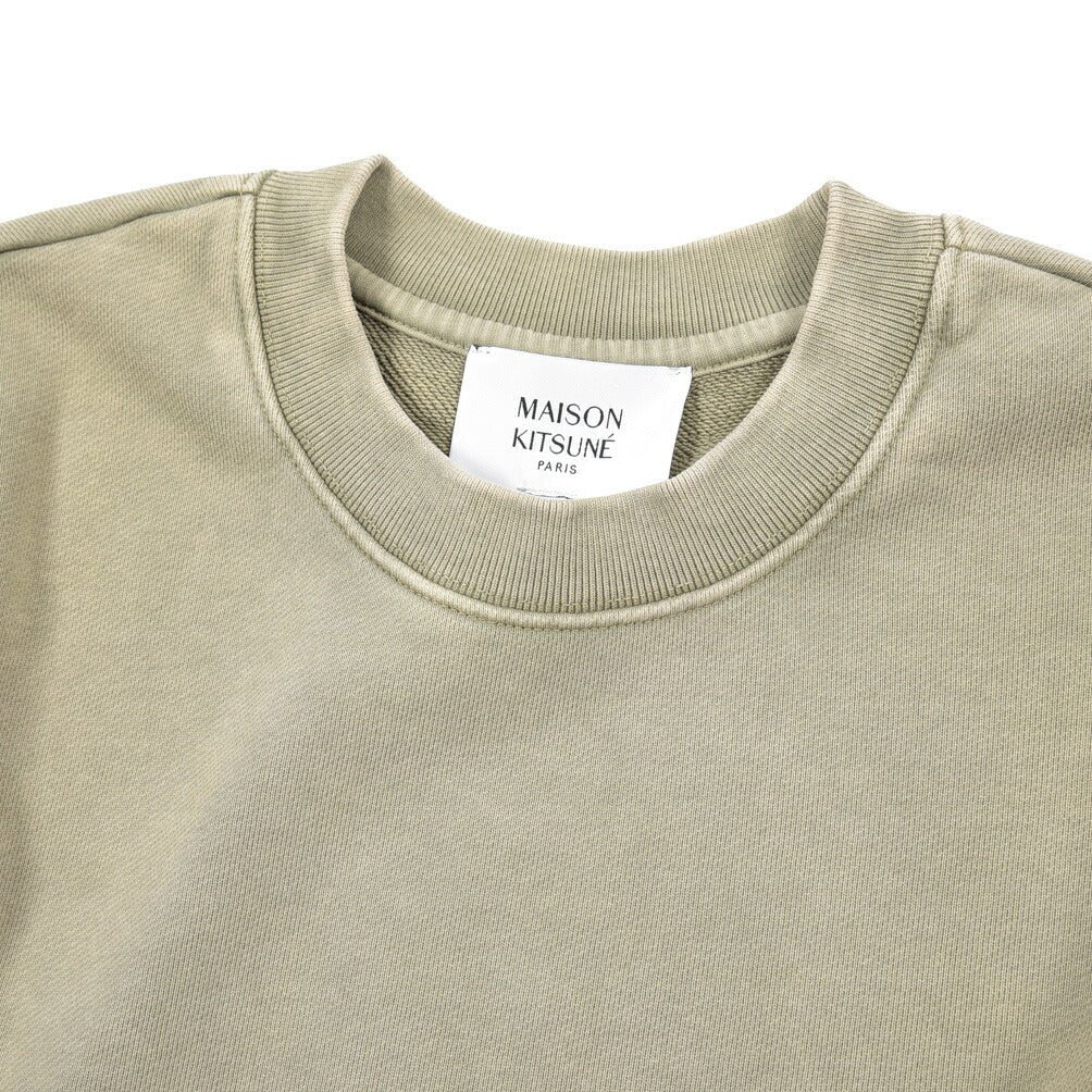 26SS MAISON KITSUNE オーガニックコットン100% スウェットシャツ / コンフォートフィット グリーン(FADED LAUREL GREEN) XS | GUARDAROBA MILANO OFFICIAL STORE