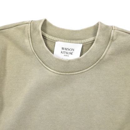 26SS MAISON KITSUNE オーガニックコットン100% スウェットシャツ / コンフォートフィット グリーン(FADED LAUREL GREEN) XS | GUARDAROBA MILANO OFFICIAL STORE