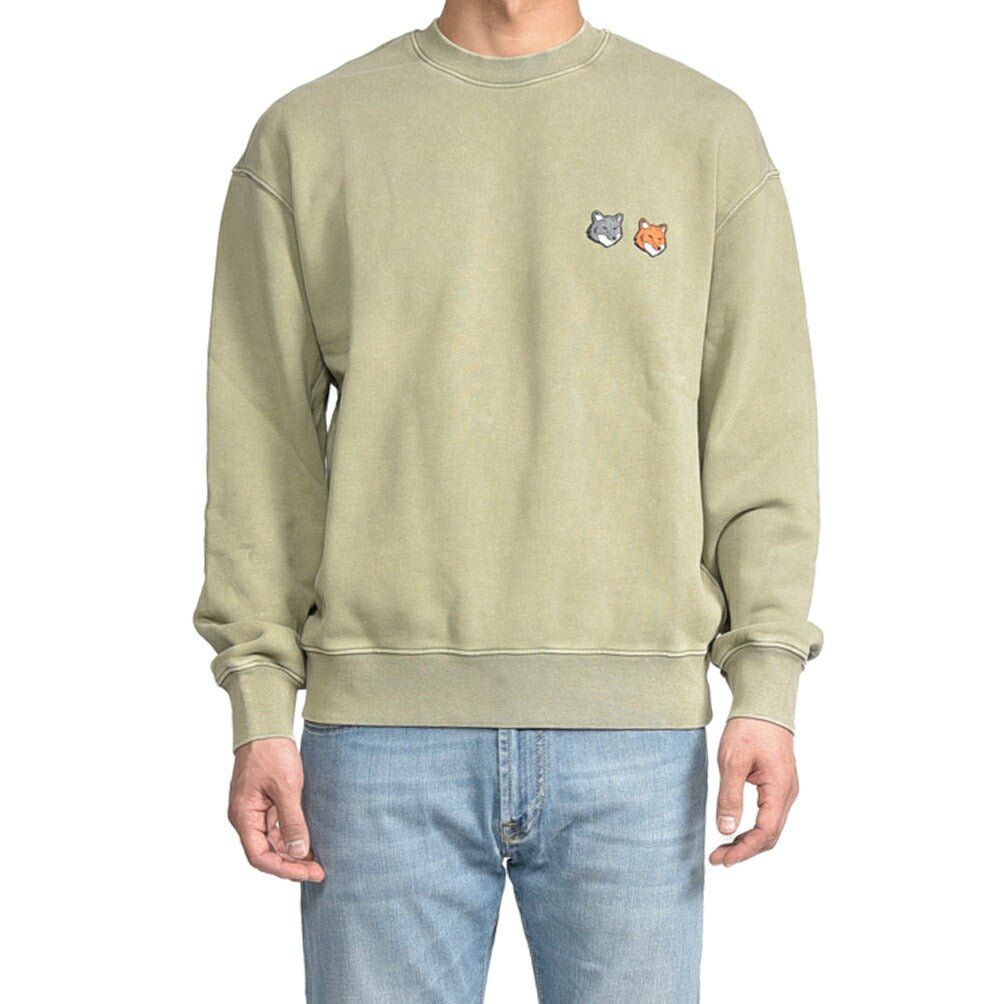 26SS MAISON KITSUNE オーガニックコットン100% スウェットシャツ / コンフォートフィット グリーン(FADED LAUREL GREEN) XS | GUARDAROBA MILANO OFFICIAL STORE
