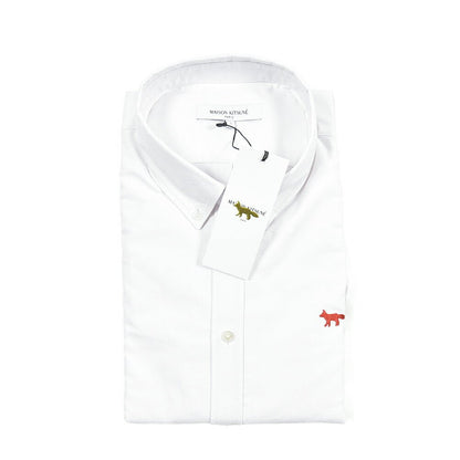 26SS MAISON KITSUNE オーガニックコットン100% ボタンダウンシャツ ホワイト XS | GUARDAROBA MILANO OFFICIAL STORE