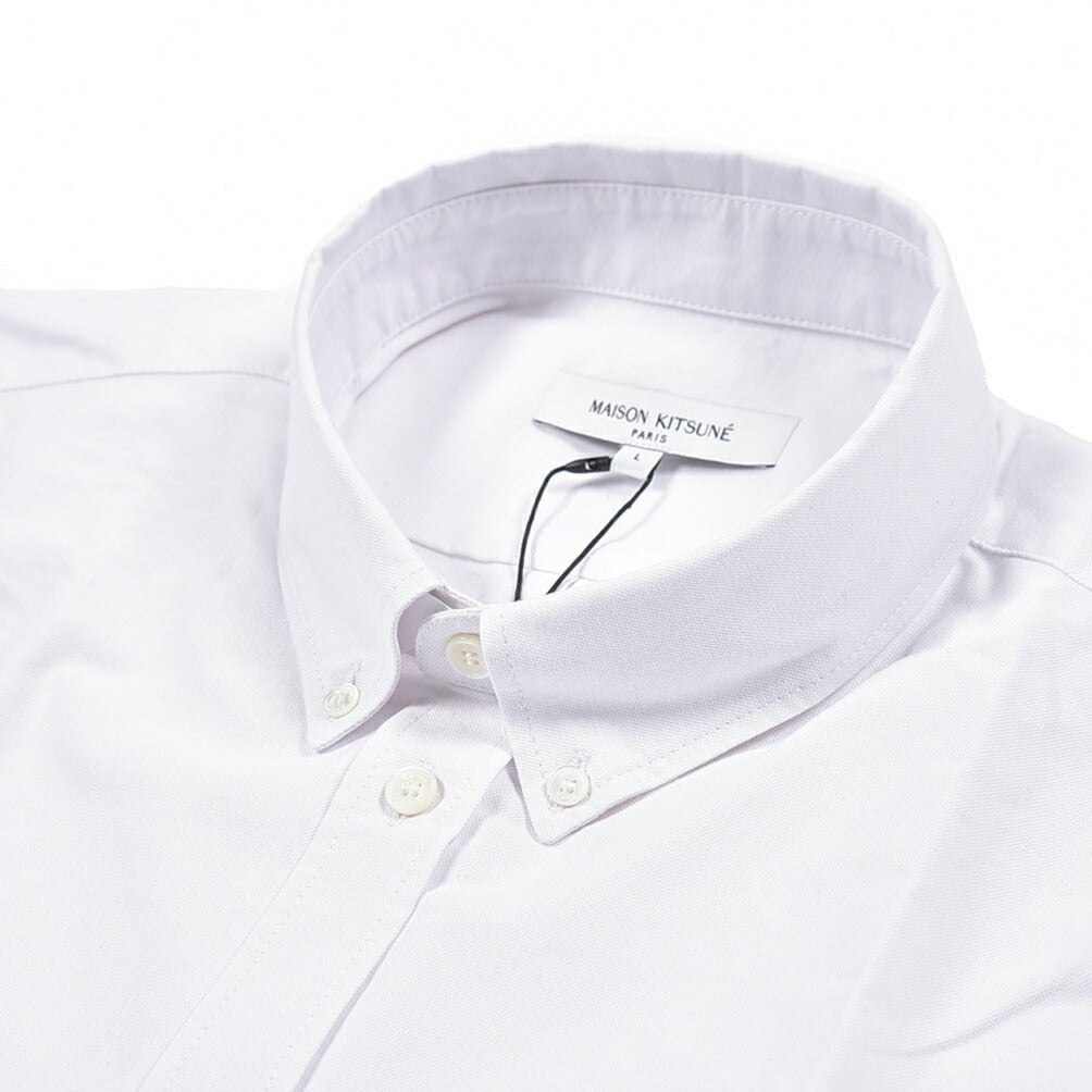26SS MAISON KITSUNE オーガニックコットン100% ボタンダウンシャツ ホワイト XS | GUARDAROBA MILANO OFFICIAL STORE
