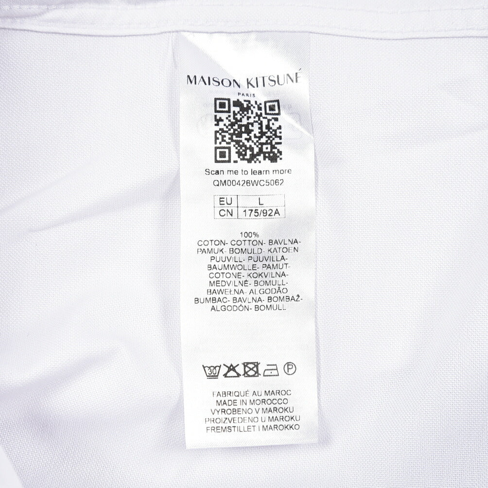 26SS MAISON KITSUNE オーガニックコットン100% ボタンダウンシャツ ホワイト XS | GUARDAROBA MILANO OFFICIAL STORE