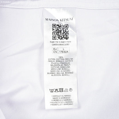 26SS MAISON KITSUNE オーガニックコットン100% ボタンダウンシャツ ホワイト XS | GUARDAROBA MILANO OFFICIAL STORE
