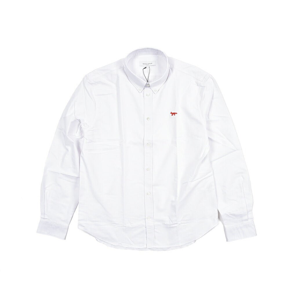 26SS MAISON KITSUNE オーガニックコットン100% ボタンダウンシャツ ホワイト XS | GUARDAROBA MILANO OFFICIAL STORE