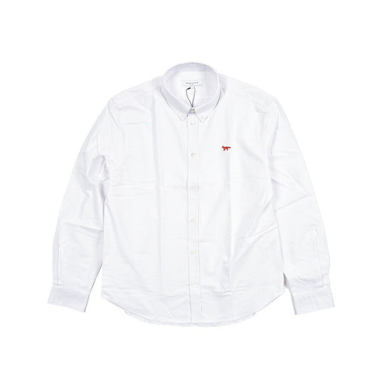 26SS MAISON KITSUNE オーガニックコットン100% ボタンダウンシャツ ホワイト XS | GUARDAROBA MILANO OFFICIAL STORE