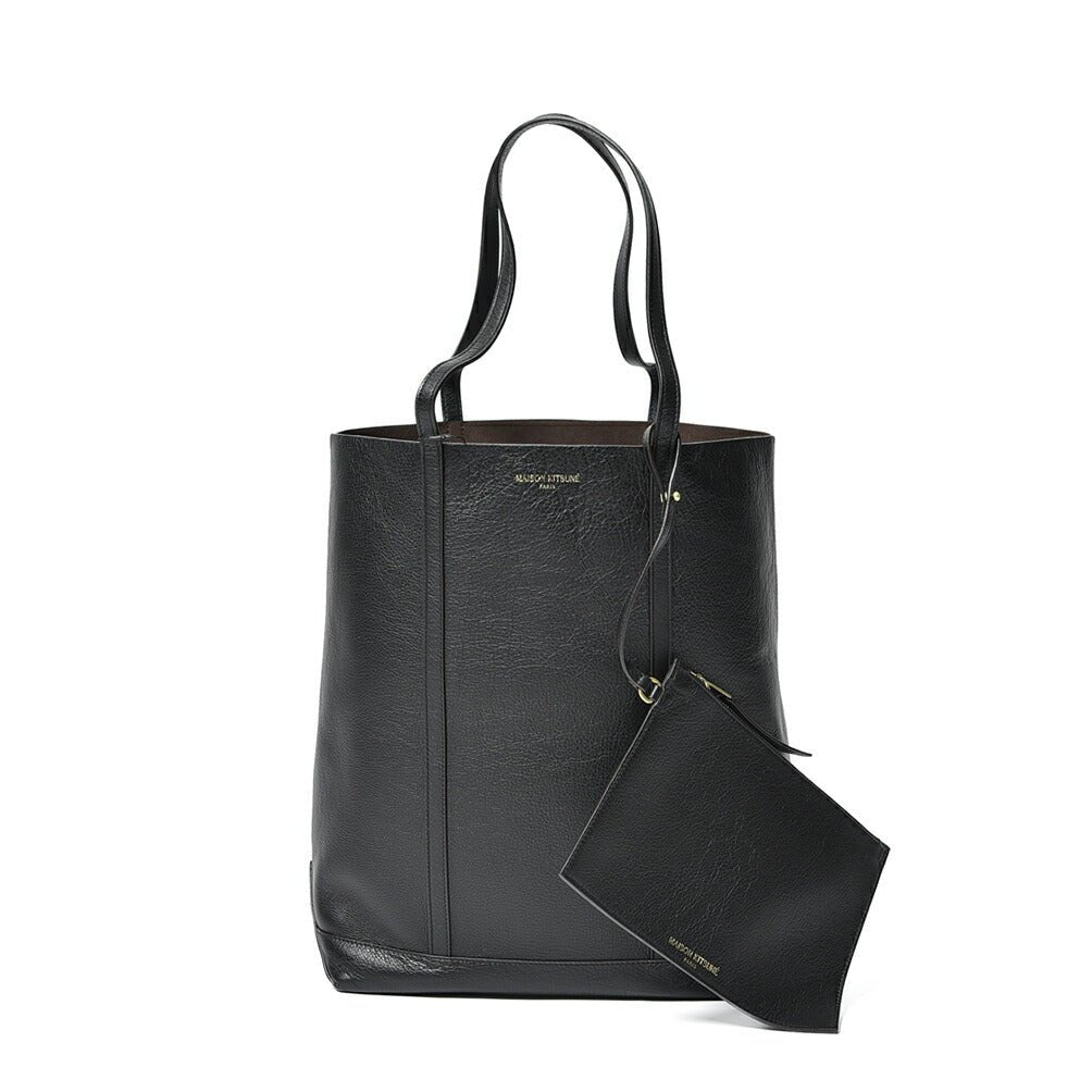 26SS MAISON KITSUNE レザートートバッグ ブラック(BLACK) H39cm×W32cm×D15cm | GUARDAROBA MILANO OFFICIAL STORE