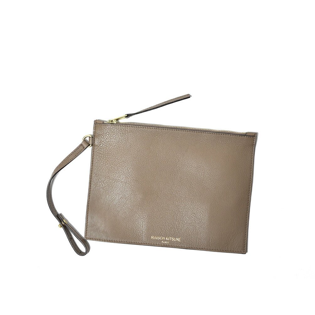 26SS MAISON KITSUNE レザートートバッグ グレージュ(TAUPE GRAY) H39cm×W32cm×D15cm | GUARDAROBA MILANO OFFICIAL STORE