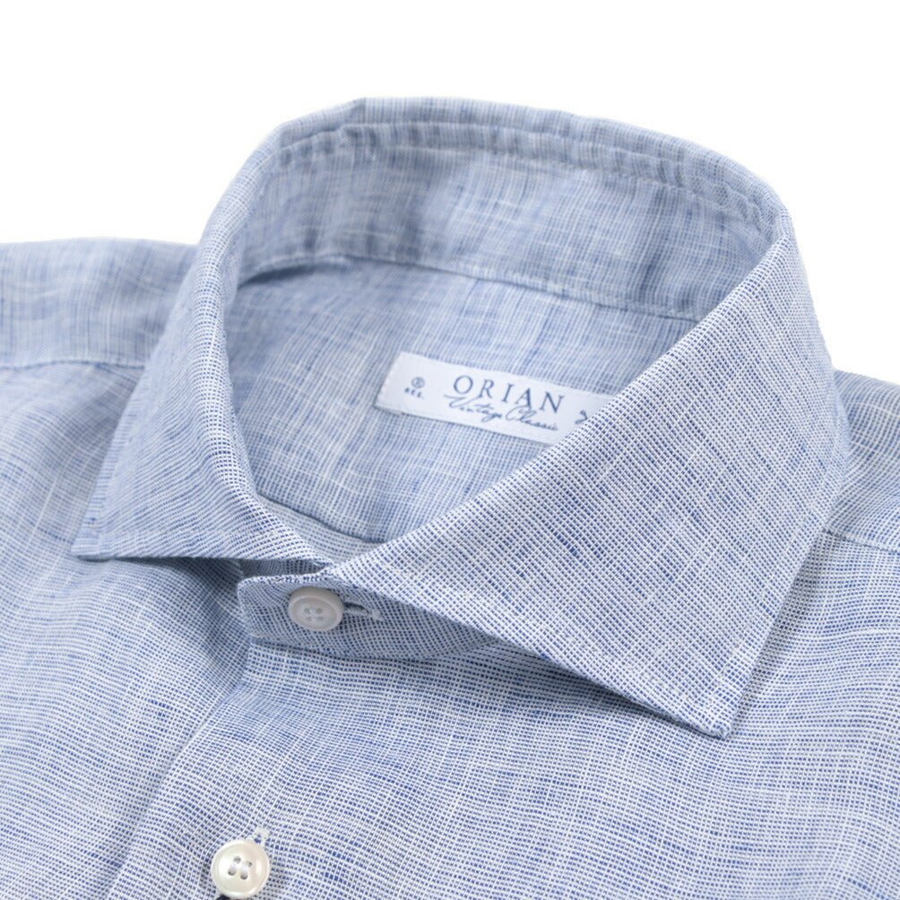 26SS ORIAN リネン100% ホリゾンタルカラードレスシャツ / Vintage Classic ブルー 39 | GUARDAROBA MILANO OFFICIAL STORE