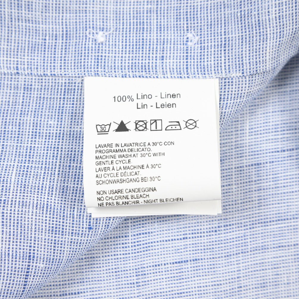 26SS ORIAN リネン100% ホリゾンタルカラードレスシャツ / Vintage Classic ブルー 39 | GUARDAROBA MILANO OFFICIAL STORE