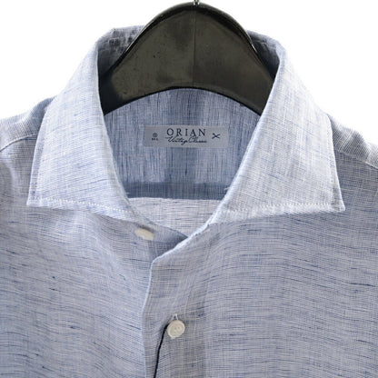 26SS ORIAN リネン100% ホリゾンタルカラードレスシャツ / Vintage Classic ブルー 39 | GUARDAROBA MILANO OFFICIAL STORE