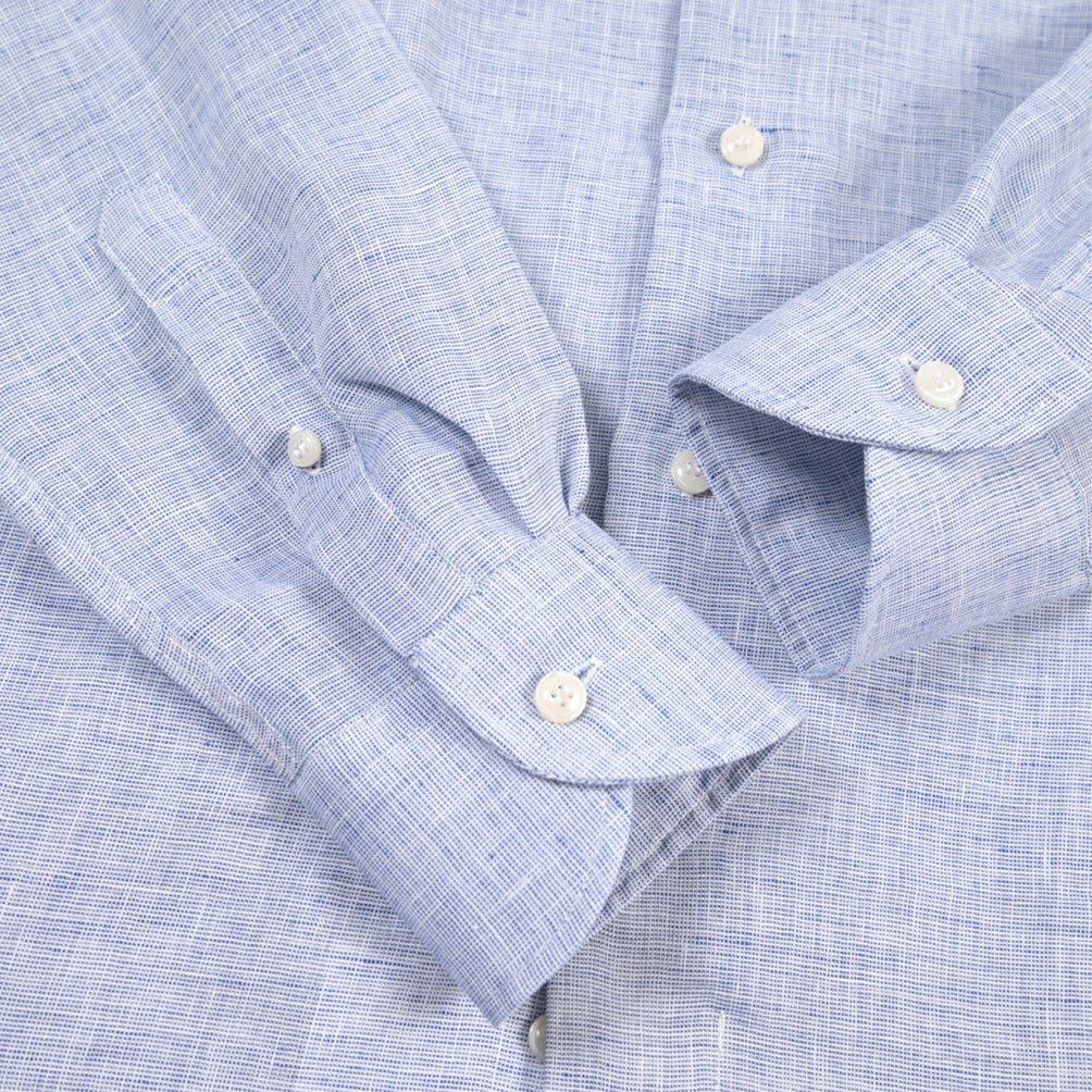 26SS ORIAN リネン100% ホリゾンタルカラードレスシャツ / Vintage Classic ブルー 39 | GUARDAROBA MILANO OFFICIAL STORE
