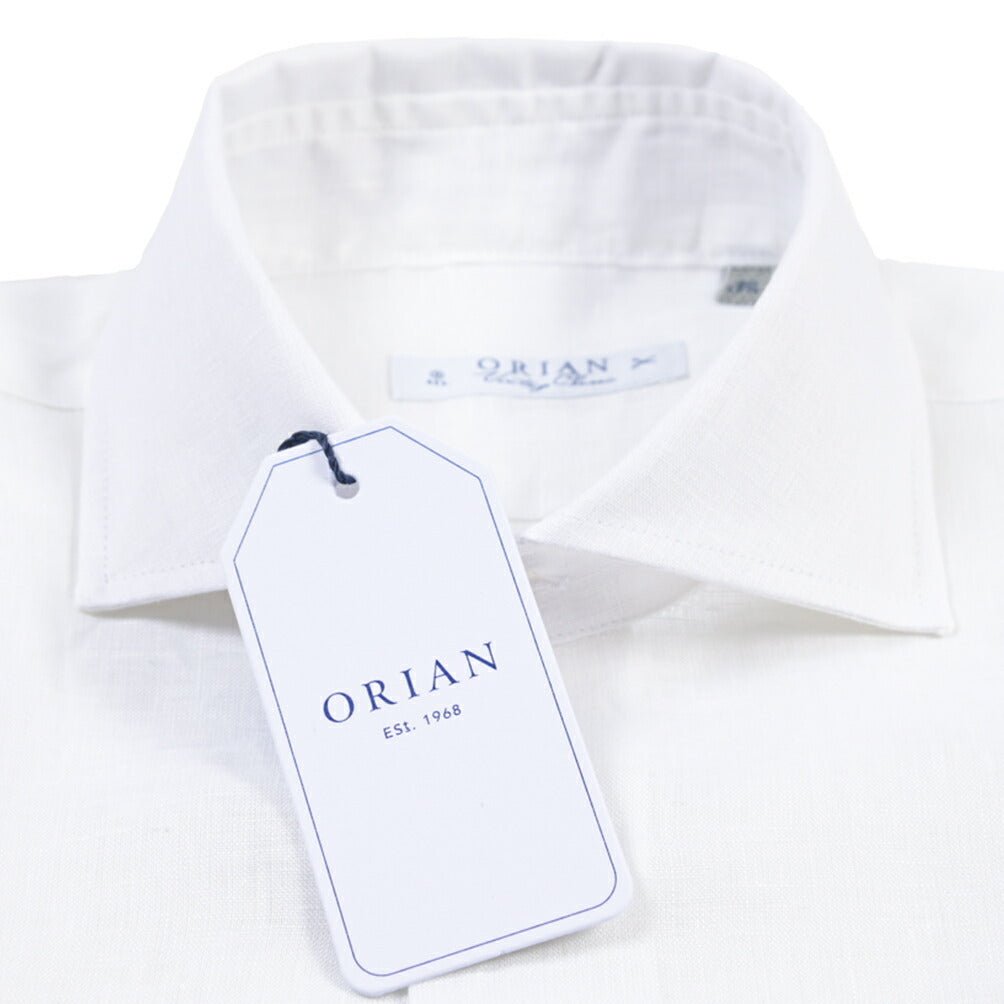 26SS ORIAN リネン100% ホリゾンタルカラードレスシャツ / Vintage Classic ホワイト 38 | GUARDAROBA MILANO OFFICIAL STORE