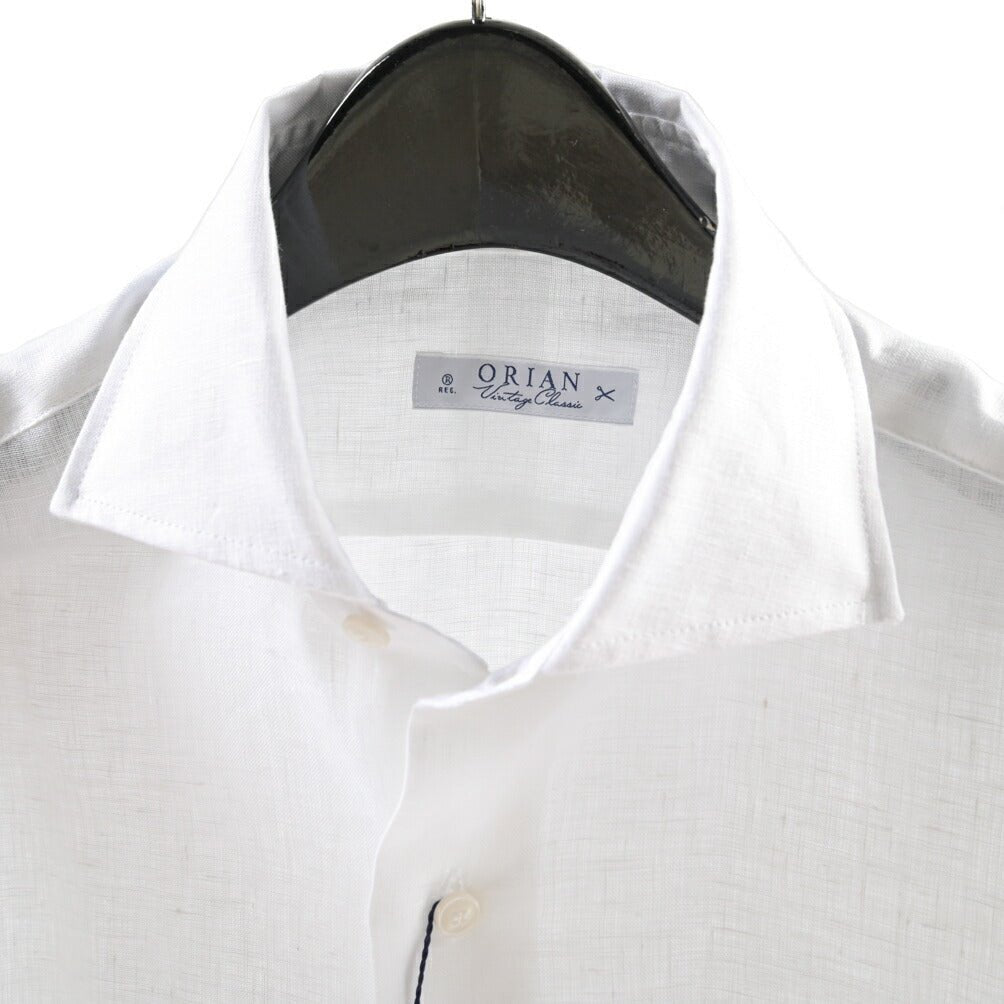 26SS ORIAN リネン100% ホリゾンタルカラードレスシャツ / Vintage Classic ホワイト 38 | GUARDAROBA MILANO OFFICIAL STORE