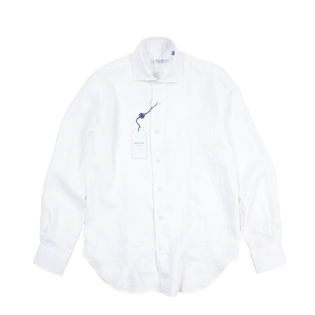 26SS ORIAN リネン100% ホリゾンタルカラードレスシャツ / Vintage Classic ホワイト 38 | GUARDAROBA MILANO OFFICIAL STORE
