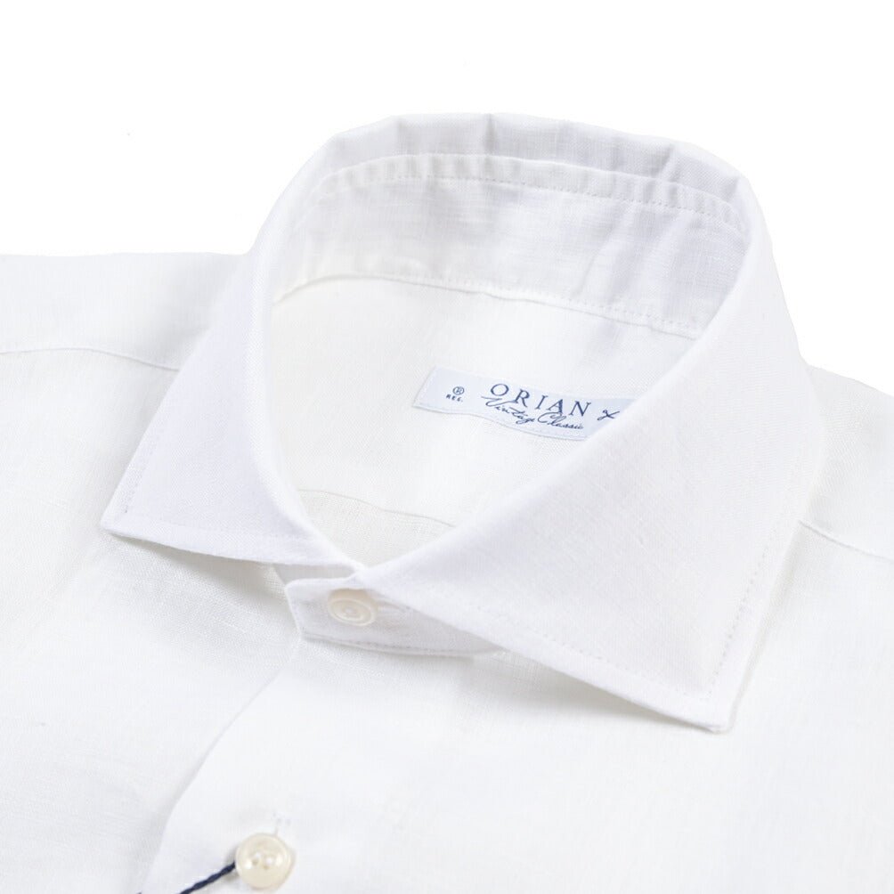26SS ORIAN リネン100% ホリゾンタルカラードレスシャツ / Vintage Classic ホワイト 38 | GUARDAROBA MILANO OFFICIAL STORE