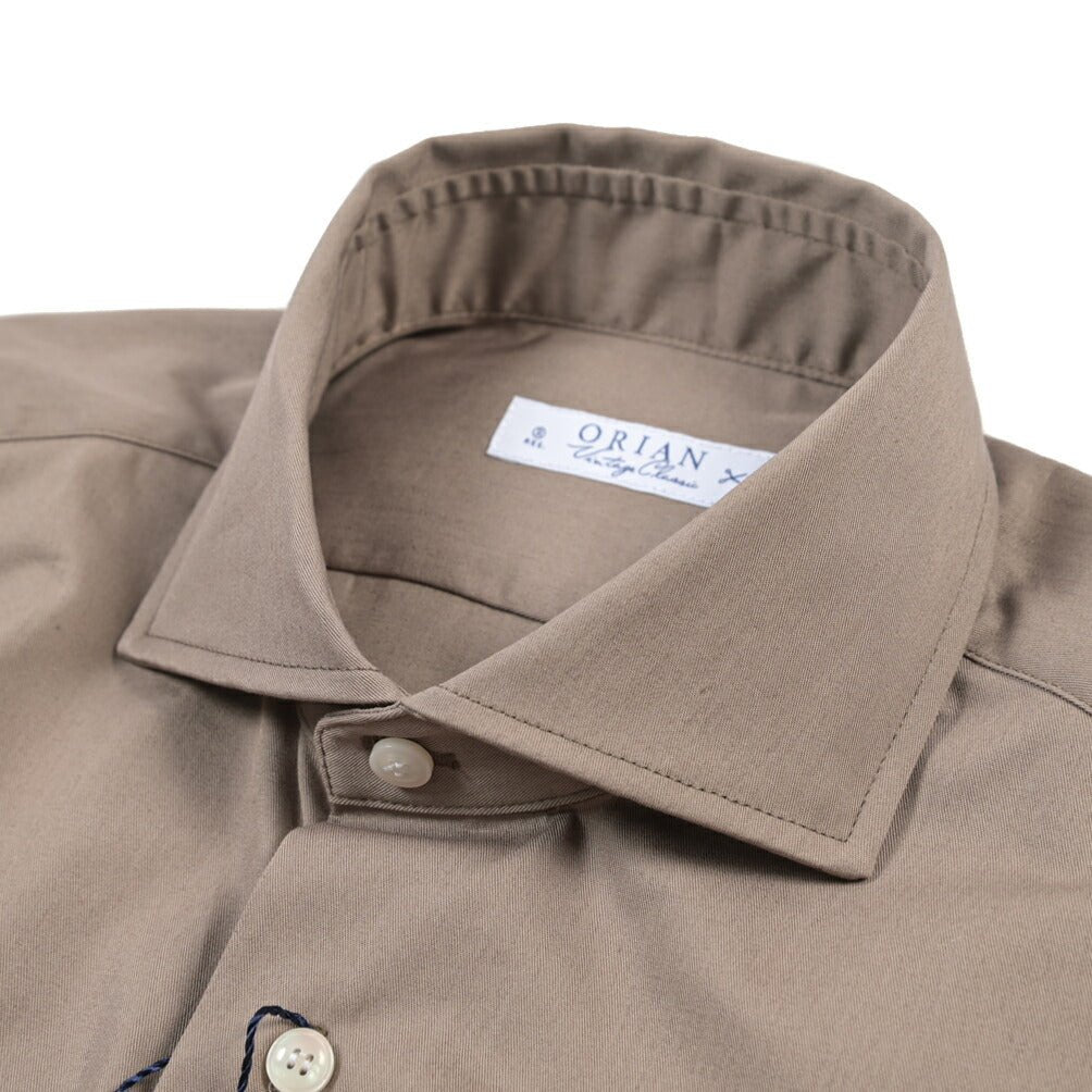 26SS ORIAN コットン100% ホリゾンタルカラードレスシャツ / Vintage Classic グレージュ 38 | GUARDAROBA MILANO OFFICIAL STORE