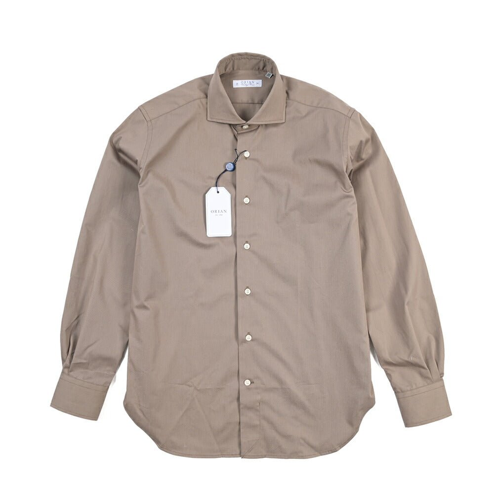 26SS ORIAN コットン100% ホリゾンタルカラードレスシャツ / Vintage Classic グレージュ 38 | GUARDAROBA MILANO OFFICIAL STORE