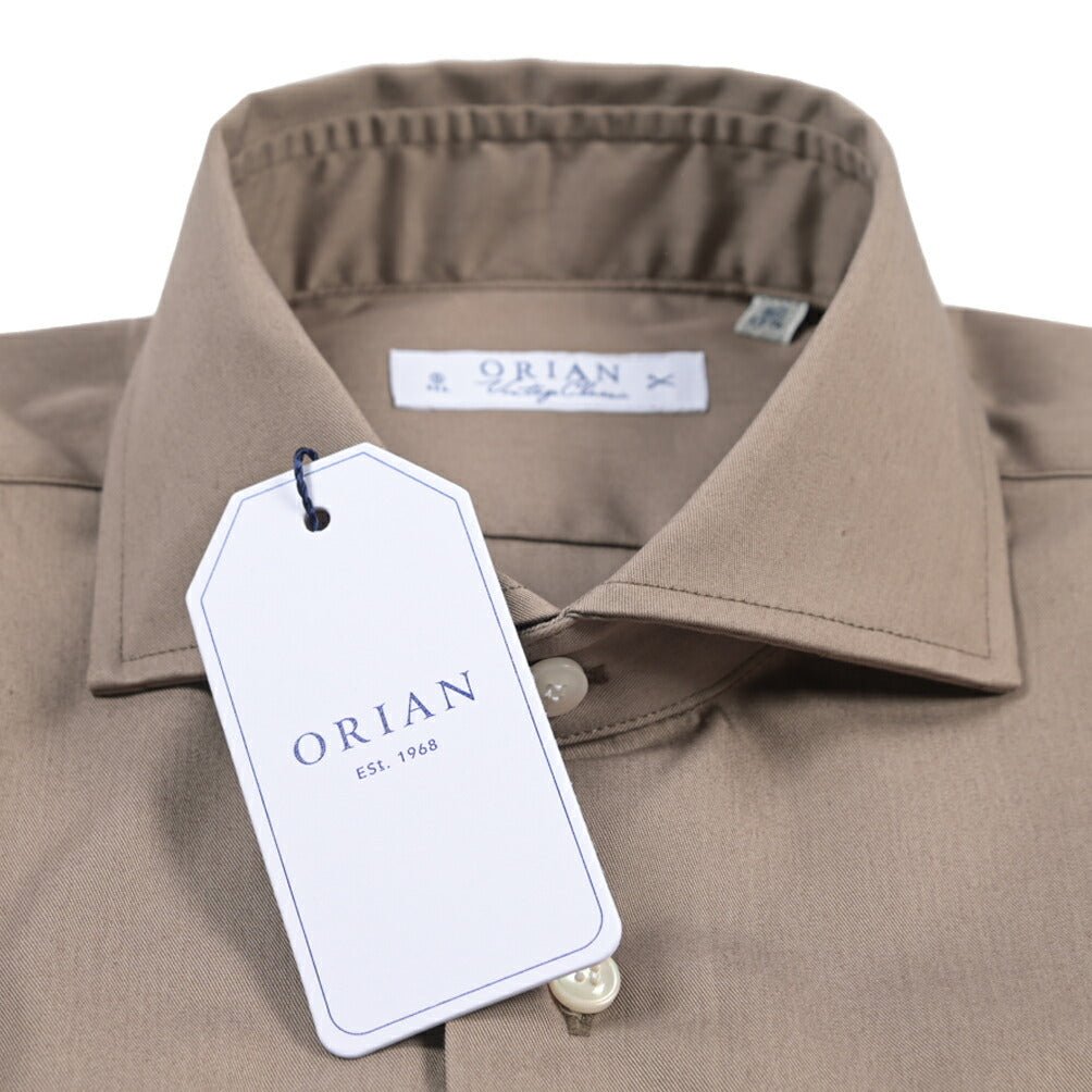 26SS ORIAN コットン100% ホリゾンタルカラードレスシャツ / Vintage Classic グレージュ 38 | GUARDAROBA MILANO OFFICIAL STORE