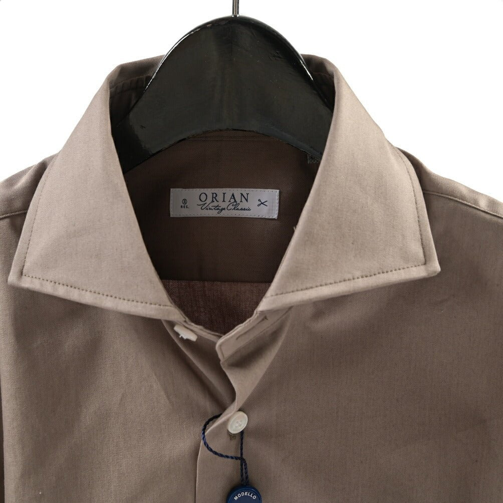 26SS ORIAN コットン100% ホリゾンタルカラードレスシャツ / Vintage Classic グレージュ 38 | GUARDAROBA MILANO OFFICIAL STORE