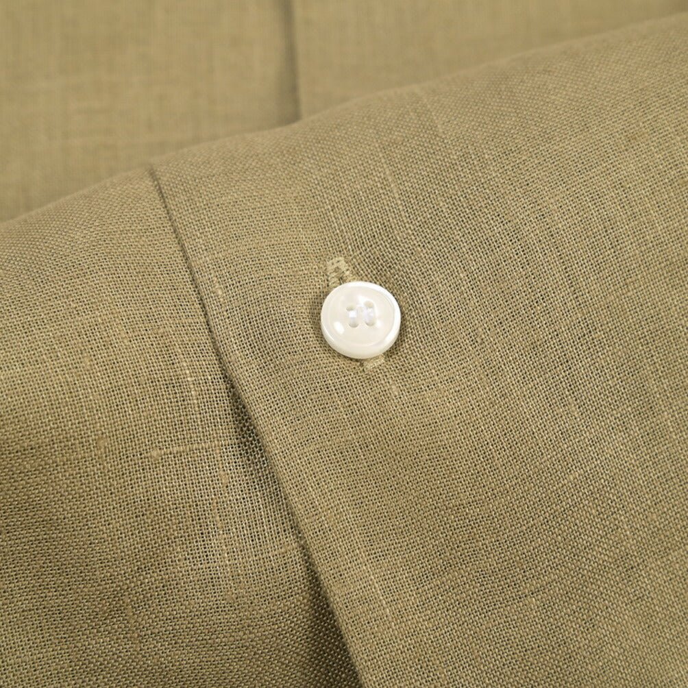 26SS ORIAN リネン100% ホリゾンタルカラードレスシャツ / Vintage Classic カーキグリーン 38 | GUARDAROBA MILANO OFFICIAL STORE